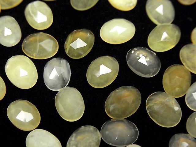 【動画】イエローオパールAA++ オーバル ローズカット8×6mm 5個の画像