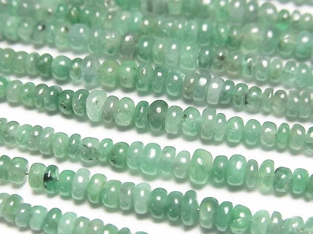 【動画】エメラルドAA++ ロンデル(ボタン) 1連(約12cm)の画像