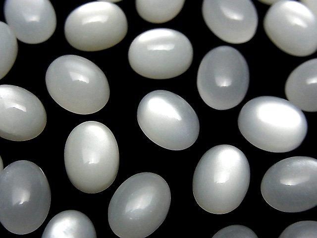 【動画】ホワイトムーンストーンAAA オーバル カボション9×7mm 5個の画像