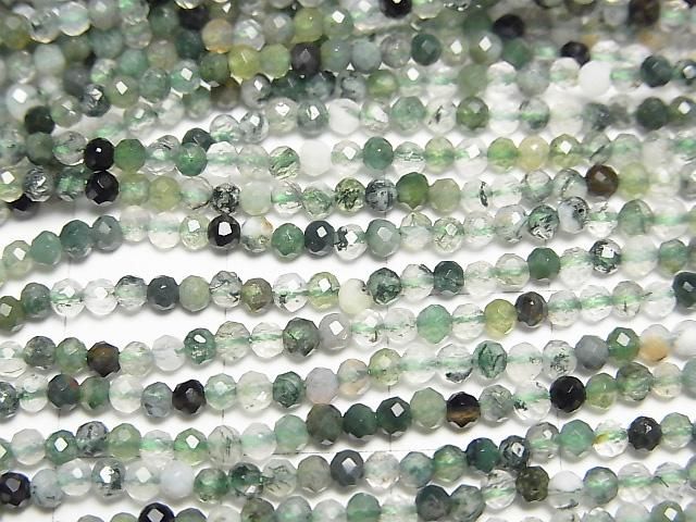 【動画】【素晴らしい輝き】モスアゲートAAA 極小ラウンドカット2mm 1連(約37cm) サムネイル2