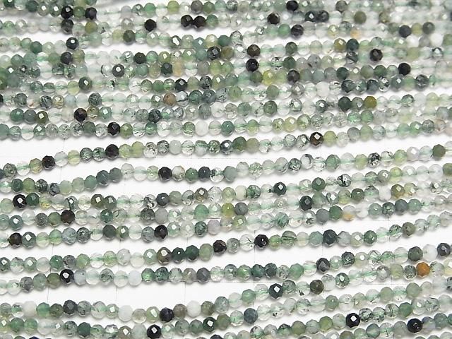 【動画】【素晴らしい輝き】モスアゲートAAA 極小ラウンドカット2mm 1連(約37cm) サムネイル3