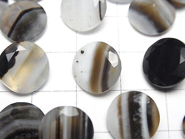 【動画】ブラックストライプアゲート ルース ラウンドファセットカット12×12mm 3粒 サムネイル2