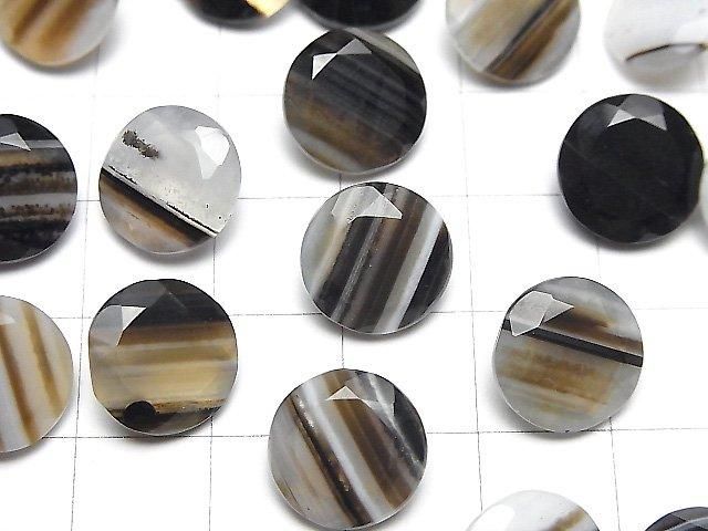 【動画】ブラックストライプアゲート ルース ラウンドファセットカット12×12mm 3粒 サムネイル3