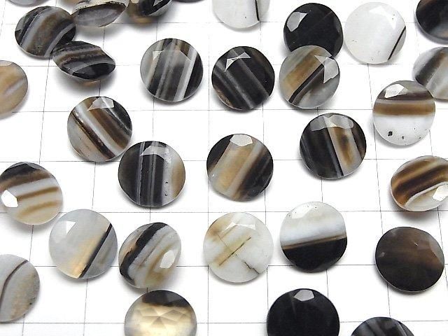 【動画】ブラックストライプアゲート ルース ラウンドファセットカット12×12mm 3粒 サムネイル4