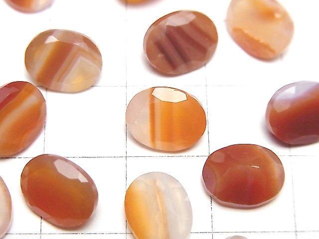 【動画】ミックスカーネリアン ルース オーバルファセットカット10×8mm 5粒 サムネイル2