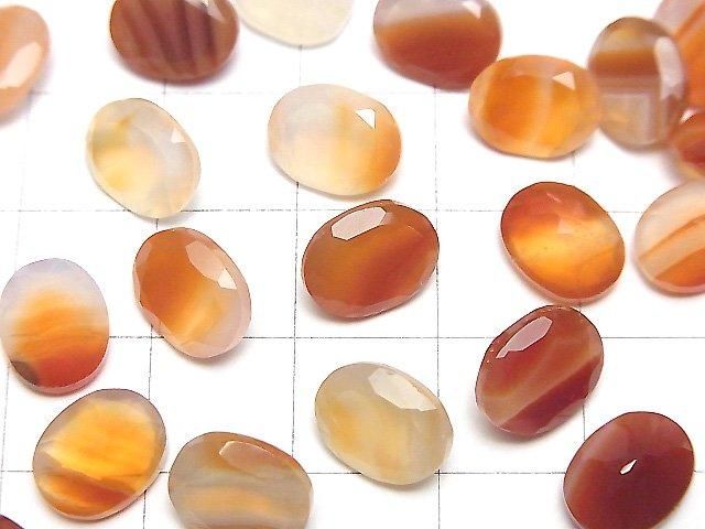【動画】ミックスカーネリアン ルース オーバルファセットカット10×8mm 5粒 サムネイル3