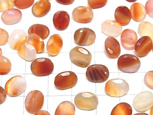 【動画】ミックスカーネリアン ルース オーバルファセットカット10×8mm 5粒 サムネイル4