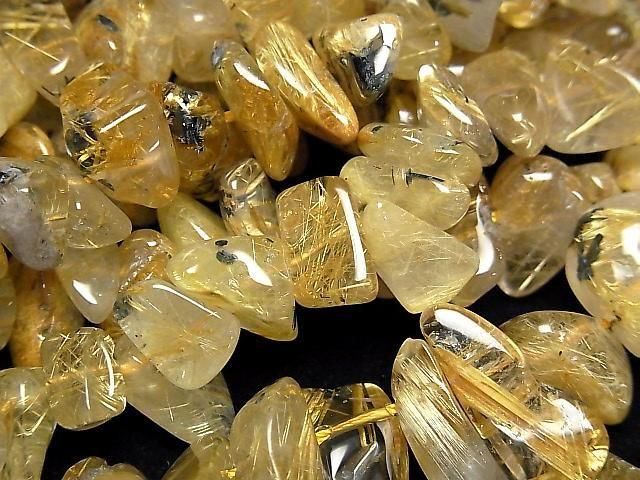 【動画】ルチルクォーツAA+ チップ(ミニタンブル) 1連(約86cm) の画像