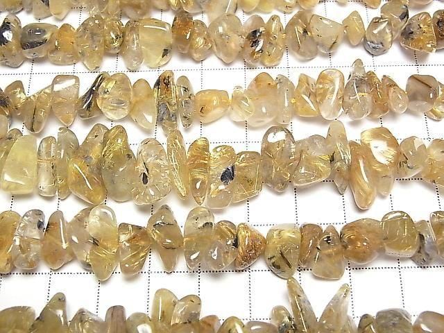 【動画】ルチルクォーツAA+ チップ(ミニタンブル) 1連(約86cm) サムネイル3