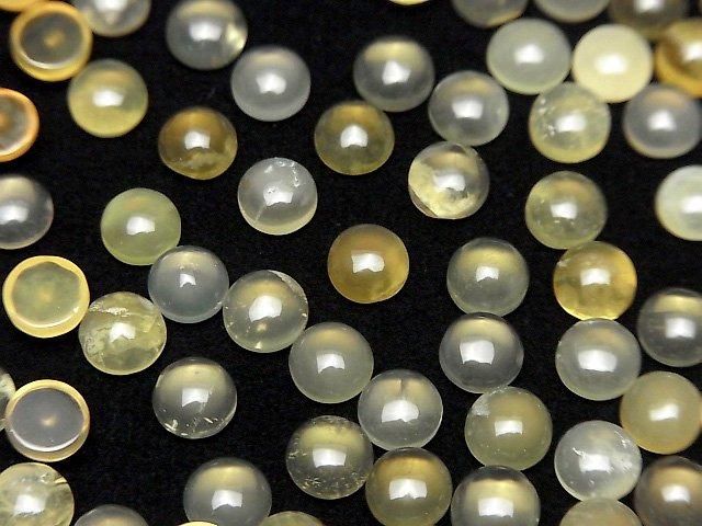 【動画】イエローオパールAA++ ラウンド カボション5×5mm 10個 サムネイル4