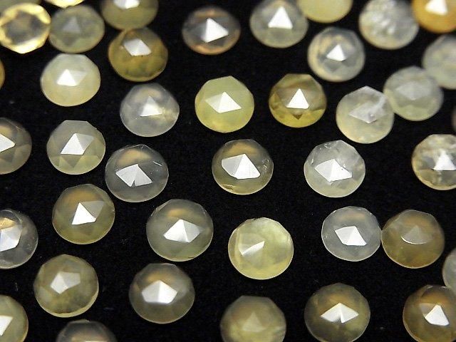 【動画】イエローオパールAA++ ラウンド ローズカット5×5mm 10個の画像