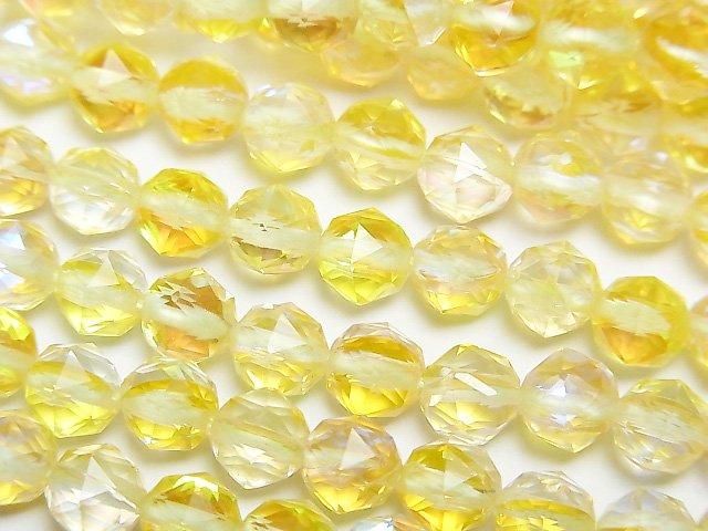 【動画】【素晴らしい輝き】イエロールナフラッシュ スターラウンドカット6mm 1連(約36cm)の画像