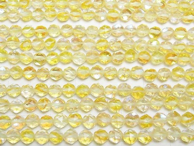 【動画】【素晴らしい輝き】イエロールナフラッシュ スターラウンドカット6mm 1連(約36cm) サムネイル3