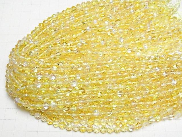【動画】【素晴らしい輝き】イエロールナフラッシュ スターラウンドカット6mm 1連(約36cm) サムネイル4