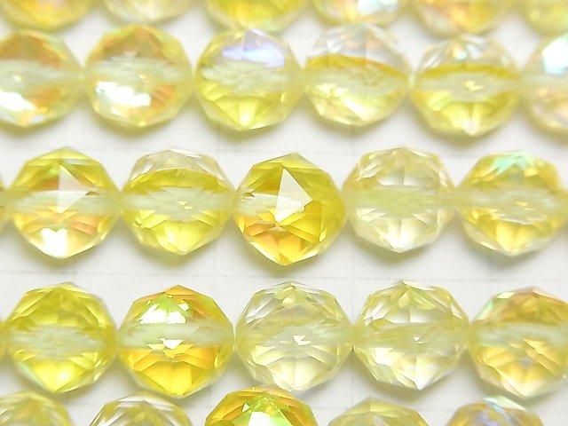【動画】【素晴らしい輝き】イエロールナフラッシュ スターラウンドカット8mm 1連(約36cm) サムネイル2