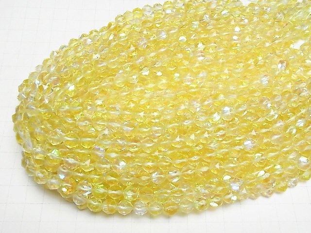 【動画】【素晴らしい輝き】イエロールナフラッシュ スターラウンドカット8mm 1連(約36cm) サムネイル4