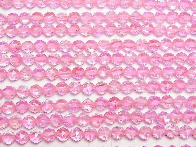 【動画】【素晴らしい輝き】ピンクルナフラッシュ スターラウンドカット6mm 1連(約36cm) サムネイル3