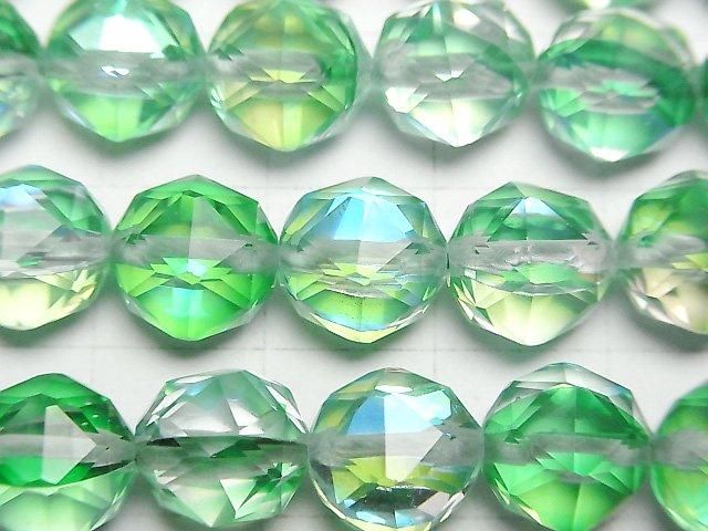 【動画】【素晴らしい輝き】グリーンルナフラッシュ スターラウンドカット10mm 1連(約35cm) サムネイル2