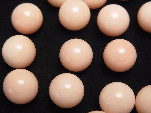 【動画】【粒売り】ライトピンクオレンジコーラル(染) スフィア・ラウンド10mm 4粒の画像