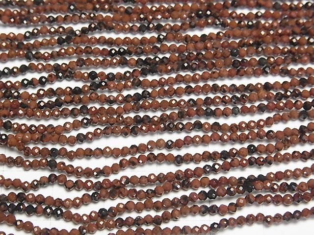 【動画】【素晴らしい輝き】マホガニーオブシディアン 極小ラウンドカット2mm 1連(約37cm) サムネイル3