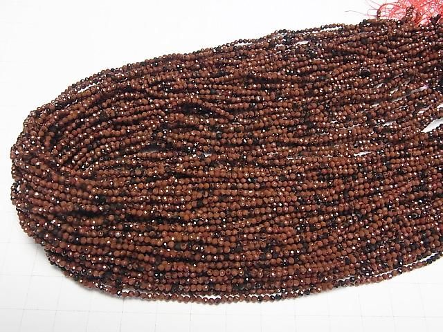【動画】【素晴らしい輝き】マホガニーオブシディアン 極小ラウンドカット2mm 1連(約37cm) サムネイル4