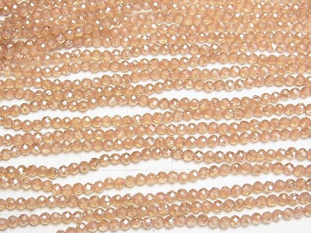 【動画】【素晴らしい輝き】オレンジフラッシュクリスタル 極小ラウンドカット2.5mm 1連(約36cm) サムネイル3