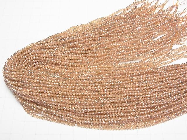 【動画】【素晴らしい輝き】オレンジフラッシュクリスタル 極小ラウンドカット2.5mm 1連(約36cm) サムネイル4