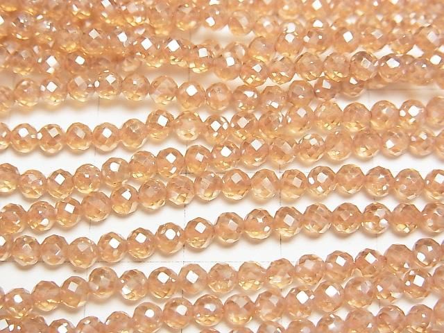 【動画】【素晴らしい輝き】オレンジフラッシュクリスタル ラウンドカット3mm 1連(約36cm) サムネイル2