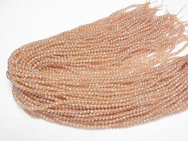 【動画】【素晴らしい輝き】オレンジフラッシュクリスタル ラウンドカット3mm 1連(約36cm) サムネイル4