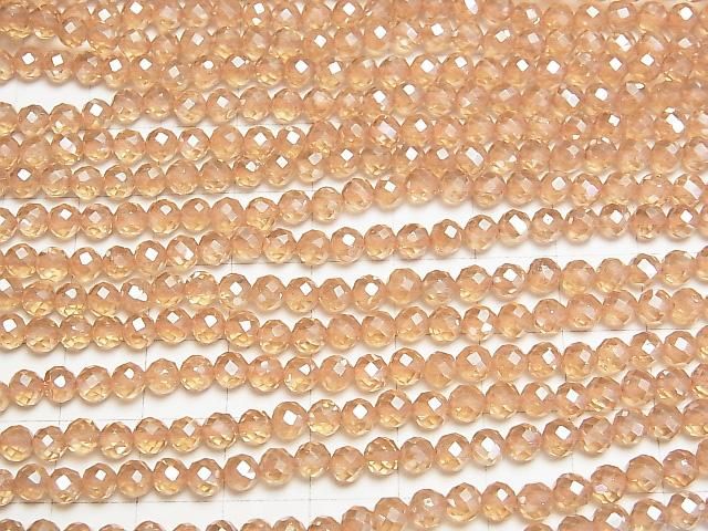 【動画】【素晴らしい輝き】オレンジフラッシュクリスタル ラウンドカット4mm 1連(約36cm) サムネイル3