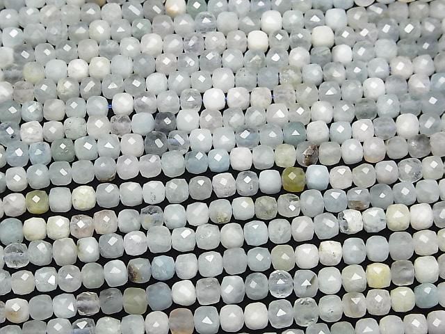 【動画】【素晴らしい輝き】ベリルミックス(マルチカラーアクアマリン)AA キューブカット4×4×4mm 1連(約36cm) サムネイル3