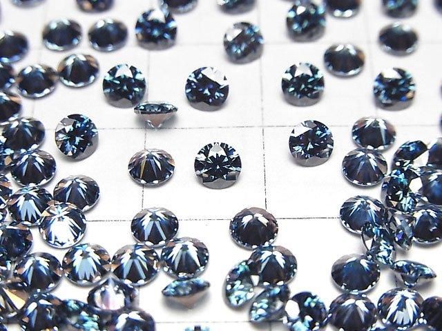 【動画】モアサナイトAAA ルース ラウンドファセットカット4×4mm 【ブルー】 3粒 サムネイル2