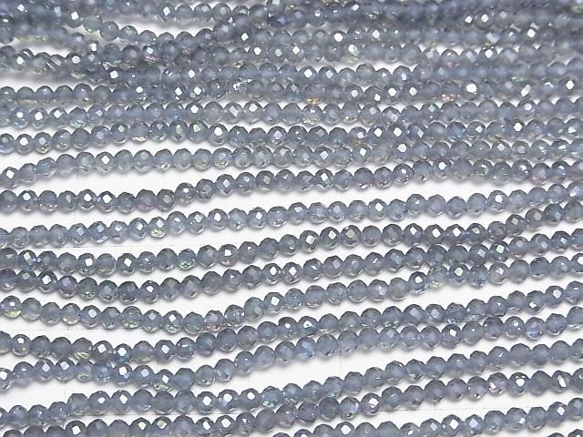 【動画】【素晴らしい輝き】ブルーフラッシュクリスタル 極小ラウンドカット2.5mm 1連(約37cm) サムネイル3