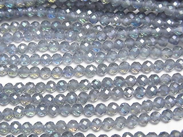【動画】【素晴らしい輝き】ブルーフラッシュクリスタル ラウンドカット3mm 1連(約35cm) サムネイル2
