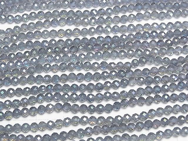 【動画】【素晴らしい輝き】ブルーフラッシュクリスタル ラウンドカット3mm 1連(約35cm) サムネイル3