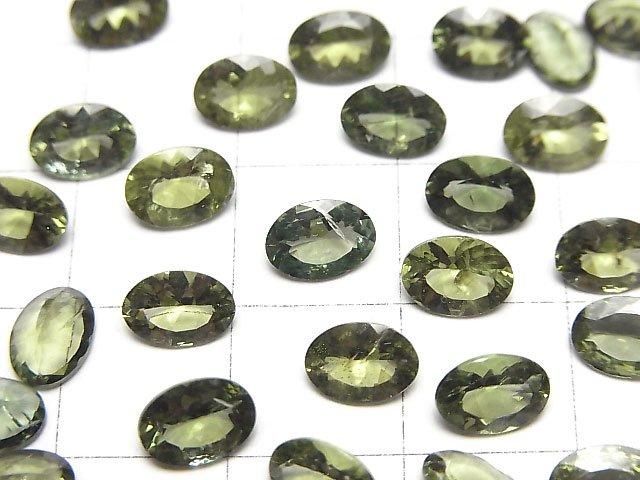 【動画】宝石質グリーンアパタイトAAA- ルース オーバルファセットカット7×5mm 2粒 サムネイル2