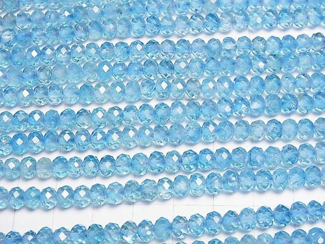 【動画】【素晴らしい輝き】ブルーカラートパーズAA++ ボタンカット6×6×4mm 半連/1連(約37cm) サムネイル3