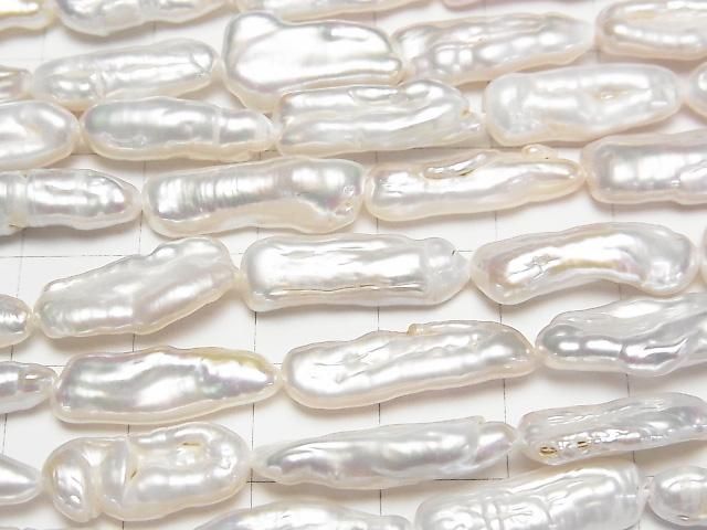 【動画】淡水真珠 ケシパールAA+ バロック16~22mm ホワイト 1連(約36cm) サムネイル2