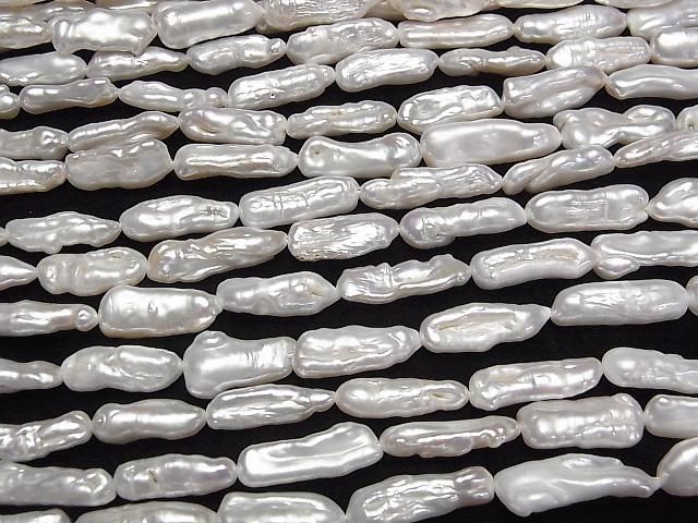 【動画】淡水真珠 ケシパールAA+ バロック16~22mm ホワイト 1連(約36cm) サムネイル3