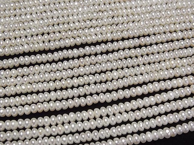 【動画】淡水真珠AAA ホワイト ロンデル3.5×3.5×2mm 半連/1連(約37cm) サムネイル3