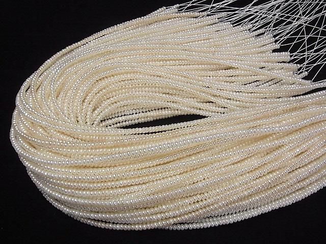 【動画】淡水真珠AAA ホワイト ロンデル3.5×3.5×2mm 半連/1連(約37cm) サムネイル4