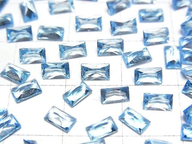 【動画】宝石質スイスブルートパーズAAA ルース プリンセスカット5×3mm 5粒 サムネイル2