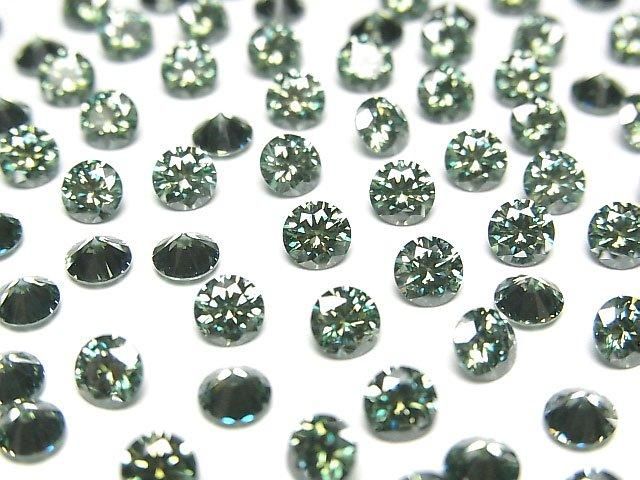 【動画】モアサナイトAAA ルース ラウンドファセットカット4×4mm 【グリーン】 3粒の画像