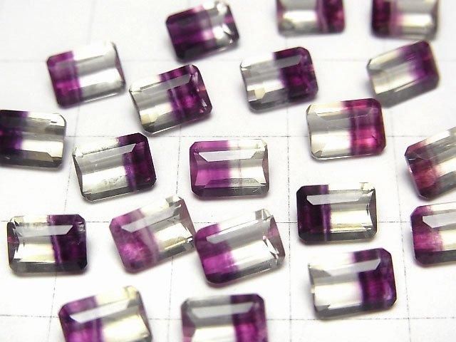 【動画】宝石質バイカラーフローライトAAA ルース レクタングルファセットカット7×5mm 1粒 サムネイル2