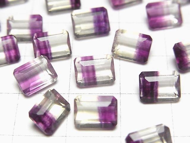 【動画】宝石質バイカラーフローライトAAA ルース レクタングルファセットカット8×6mm 1粒 サムネイル2