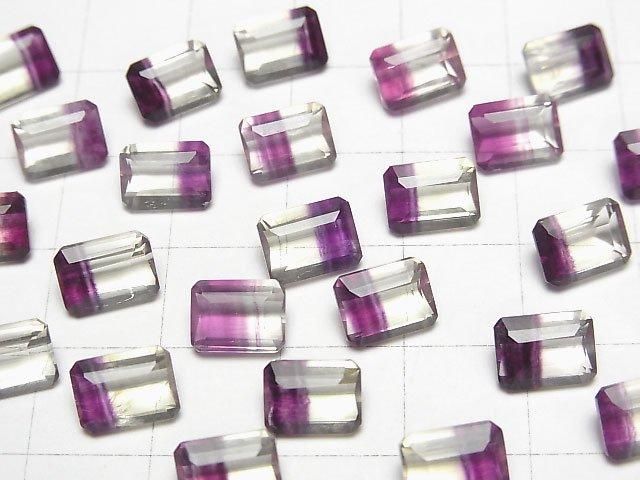 【動画】宝石質バイカラーフローライトAAA ルース レクタングルファセットカット8×6mm 1粒 サムネイル3