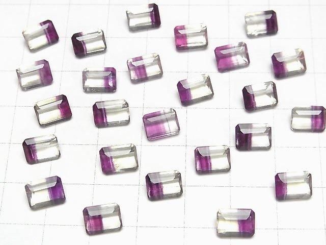 【動画】宝石質バイカラーフローライトAAA ルース レクタングルファセットカット8×6mm 1粒 サムネイル4