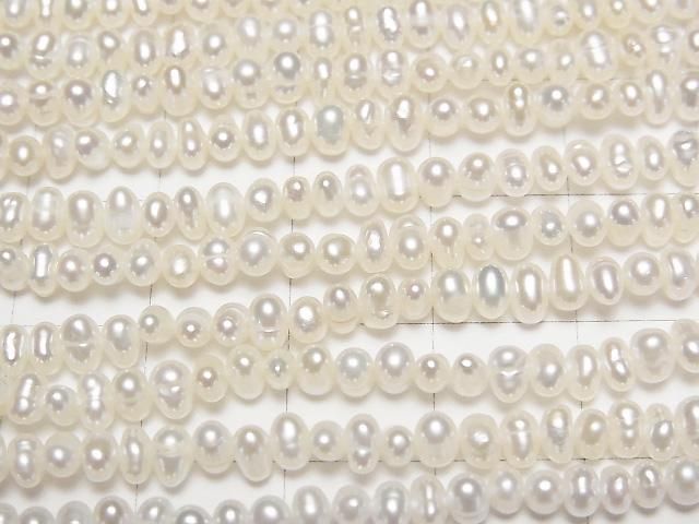 【動画】淡水真珠AA++ ホワイト ポテト~ロンデル4mm 1連(約34cm) サムネイル2