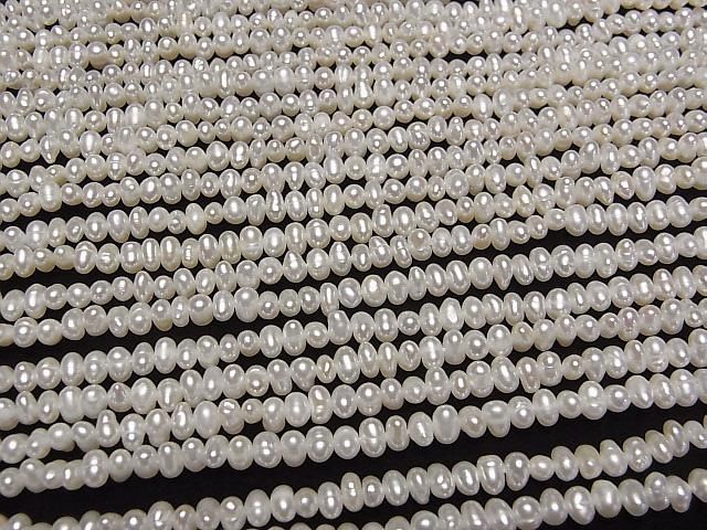 【動画】淡水真珠AA++ ホワイト ポテト~ロンデル4mm 1連(約34cm) サムネイル3
