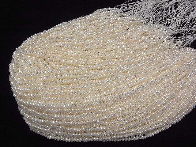 【動画】淡水真珠AA++ ホワイト ポテト~ロンデル4mm 1連(約34cm) サムネイル4
